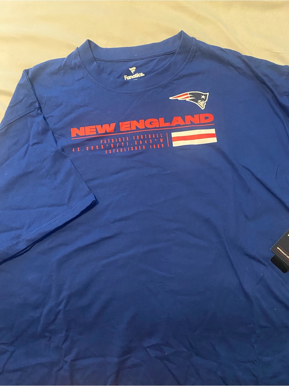 Fanatics Blue New England Patriots Graphic Tee NWT